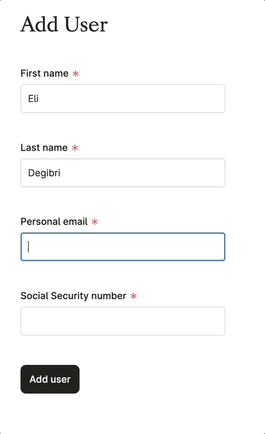 Validating a form as the user types